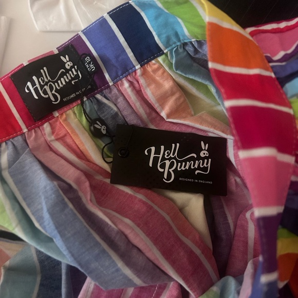 NWT Hell Bunny Over The Rainbow Striped 50's Skirt Sz 2XL Rockabilly - Picture 4 of 12